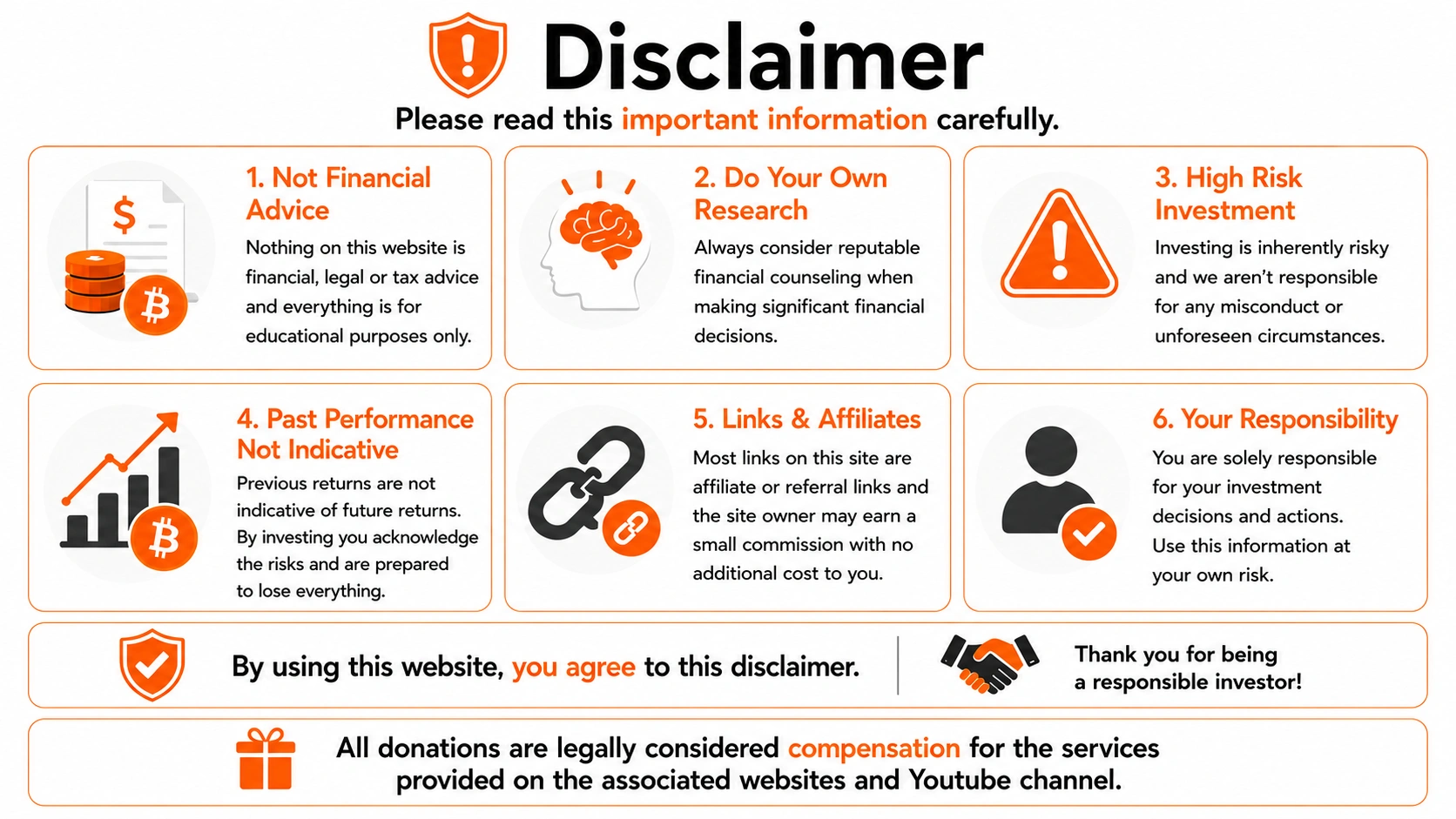 Financial, legal and tax disclaimer